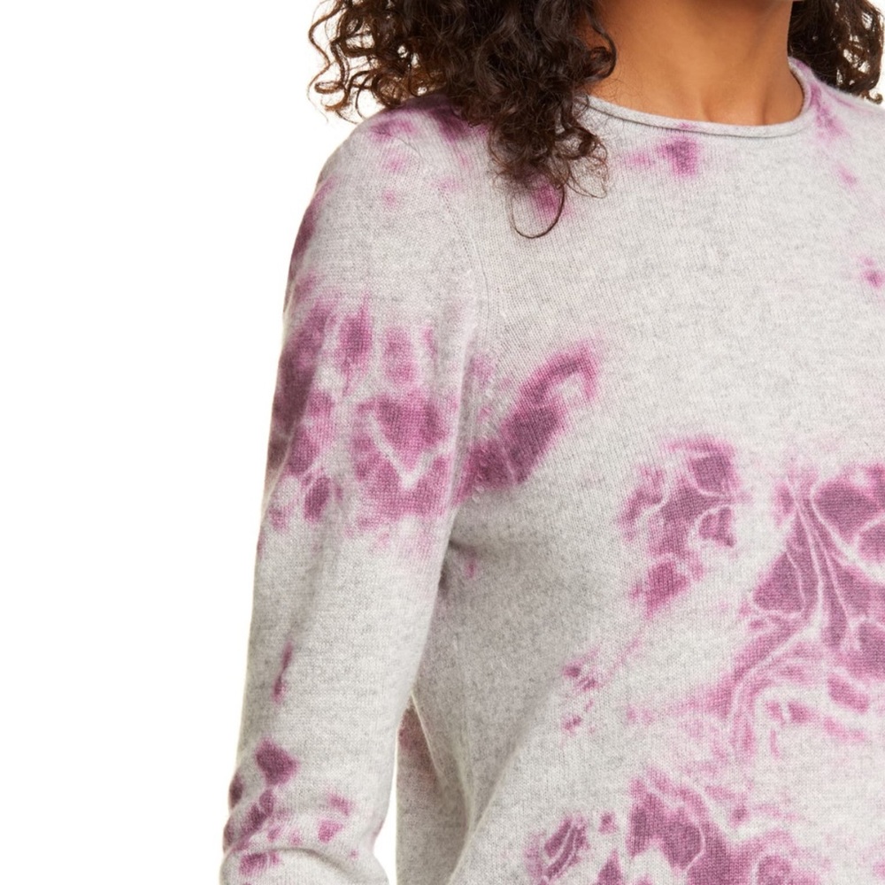 RAQUEL ALLEGRA Tie Dye Cashmere Slim Sweater Pink - Picture 15 of 15